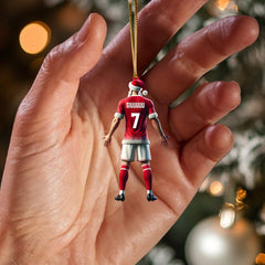 Maxcorners Santa Football Player Keeper Christmas Ornament, Personalized Ornament 2D Flat LM2211