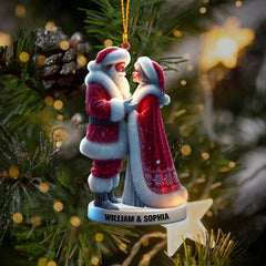 Maxcorners Santa Couple Christmas Ornament, Personalized Ornament 2D Flat LM2211
