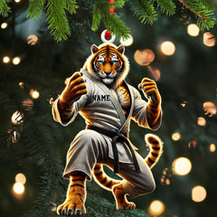 Maxcorners Tiger Karate Ornament, Personalized Ornament 2D Flat LM2211