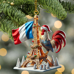 Maxcorners Custom Name France Ornament,  Christmas Gift for France Lover 2D Flat LM2111