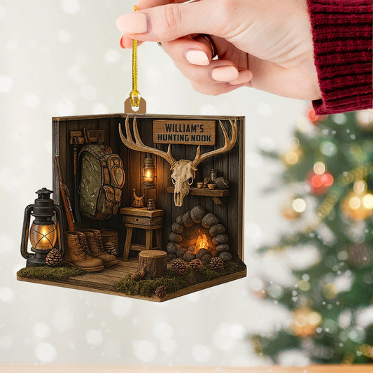 Maxcorners Hunter Corner, Home Decor, Christmas Ornament, Personalized Ornament 2D Flat LM2111