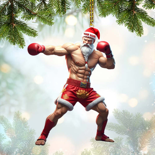 Maxcorners Muay Thai Santa, Home Decor, Christmas Ornament, Personalized Ornament 2D Flat LM2111