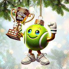 Maxcorners Custom Name Tennis Ornament, Tennis Lover Christmas Gift 2D Flat LM2111