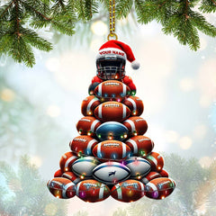 Maxcorners Custom Name Rugby Football Ornament, Rugby Football Lover Christmas Gift 2D Flat LM2111