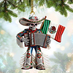 Maxcorners Custom Name Mexico Ornament, Christmas Gift for Mexican 2D Flat LM2111