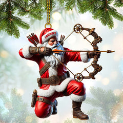 Maxcorners Custom Name Santa Archery Christmas Ornament, Christmas Gift 2D Flat LM2111