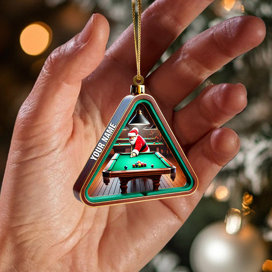 Maxcorners Billiard Santa Decor Christmas Ornament, Personalized Ornament 2D Flat LM2211