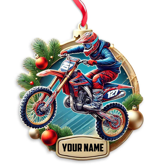 Maxcorners Custom Ornament, Motocross Ornament, Christmas Decor 2D Flat LM2211