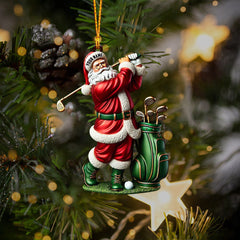 Maxcorners Santa Golf Player Christmas Ornament, Personalized Ornament 2D Flat LM2211