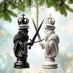 Maxcorners Custom Name Chess Ornament, Chess Lover Christmas Gift 2D Flat LM2111
