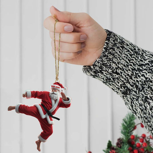 Maxcorners Karate Santa, Home Decor, Christmas Ornament, Personalized Ornaments 2D Flat LM2111
