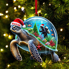 Maxcorners Custom Name Diving Ornament, Diving Lover Christmas Gift 2D Flat LM2111