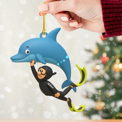 Maxcorners Dolphin Trainer Home Decor, Christmas Ornament, Personalized Ornaments 2D Flat LM2111