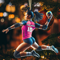Maxcorners Custom Ornament, Handball Woman Ornament, Christmas Decor 2D Flat LM2211