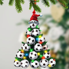 Maxcorners Football Christmas Tree Ornament, Personalized Ornament 2D Flat LM2211