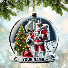 Maxcorners Custom Name Santa Astronaut Ornament, Astronaut  Christmas Decoration 2D Flat LM2111