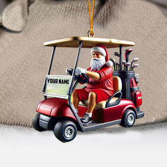 Maxcorners Golf Cart Santa Christmas Ornament, Personalized Ornament 2D Flat LM2211