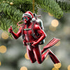 Maxcorners Custom Name Scuba Diving Ornament, Christmas Gift Decoration 2D Flat LM2111