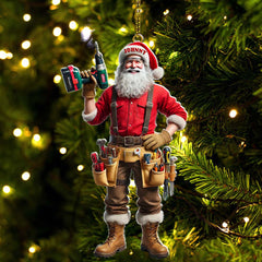 Maxcorners Custom Name Handyman Santa Ornament, Handyman Christmas Gift 2D Flat LM2111