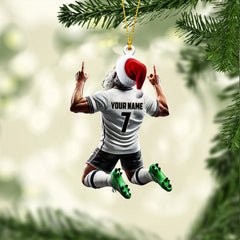 Maxcorners Santa Football Player Christmas Ornament, Personalized Ornament 2D Flat LM2211
