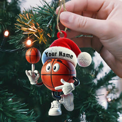 Maxcorners Basketball Playing Christmas Ornament, Personalized Ornament 2D Flat LM2211