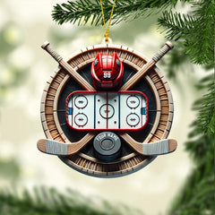 Maxcorners Hockey Christmas Ornament, Personalized Ornament 2D Flat LM2211