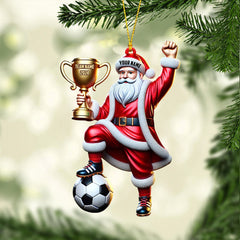 Maxcorners Football Champion Santa Christmas Ornament, Personalized Ornament 2D Flat LM2211