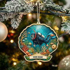 Maxcorners Diving Home Decor, Christmas Ornament, Personalized Ornament 8 2D Flat LM2111