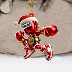 Maxcorners Boxing Christmas Ornament, Personalized Ornament 2D Flat LM2211