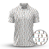 Maxcorners Golf Swing Motion Shirt, Pattern Golf Polos, Golf Gift For Men's, Funny Golf Shirts