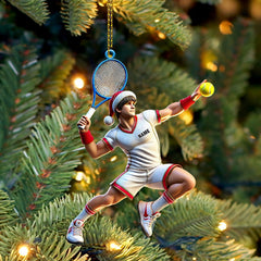 Maxcorners Tennis Player Christmas Ornament, Personalized Ornament 2D Flat LM2211