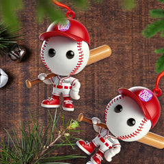 Maxcorners Baseball Christmas Ornament, Personalized Ornament 2D Flat LM2211