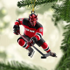 Maxcorners New Jersey Devils Hockey Christmas Ornament, Personalized Ornament 2D Flat LM2211