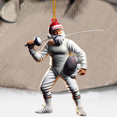 Maxcorners Fencing Christmas Ornament, Personalized Ornament 2D Flat LM2211