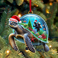 Maxcorners Custom Name Diving Ornament, Diving Lover Christmas Gift 2D Flat LM2111