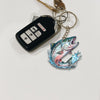 Maxcorners Salmon Fishing Keychain Fish Water Splash Art Personalized Name 2D Keychain