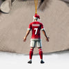 Maxcorners Santa Football Player Keeper Christmas Ornament, Personalized Ornament 2D Flat LM2211