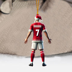 Maxcorners Santa Football Player Keeper Christmas Ornament, Personalized Ornament 2D Flat LM2211