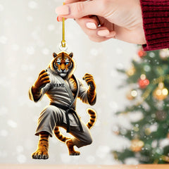 Maxcorners Tiger Karate Ornament, Personalized Ornament 2D Flat LM2211