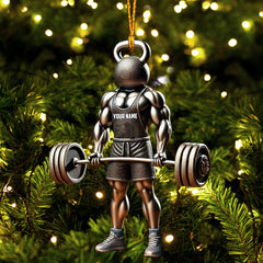 Maxcorners Weightlifter Lover Christmas Ornament, Personalized Ornament 2D Flat LM2211