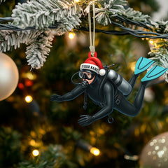 Maxcorners Diver Santa, Home Decor, Christmas Ornament, Personalized Ornament 2D Flat LM2111