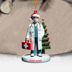 Maxcorners Healthcare Staff Christmas Ornament, Personalized Ornament 2D Flat LM2211