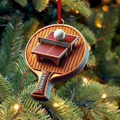 Maxcorners Custom Name Ping Pong Ornament, Christmas Gift for Ping Pong Lover 2D Flat LM2211
