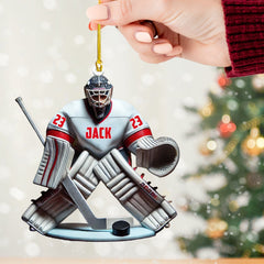 Maxcorners Hockey Goalie Christmas Ornament, Personalized Ornament 2D Flat LM2211