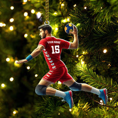 Maxcorners Custom Name Handball Ornament, Christmas Gift for Handball Lover 2D Flat LM2111
