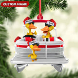 Maxcorners Personalized Funny Ducks Acrylic Christmas Ornament, Family Boat Xmas Gift for Friends & Hunters LM0411