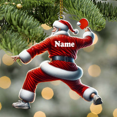 Maxcorners Custom Name Ping Pong Santa Ornament, Ping Pong Christmas Gift 2D Flat LM2111