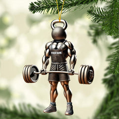 Maxcorners Weightlifter Lover Christmas Ornament, Personalized Ornament 2D Flat LM2211