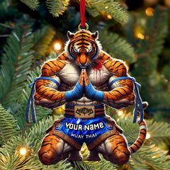 Maxcorners Custom Name Muay Thai Ornament, Christmas Gift for Muay Thai Lover 2D Flat LM2211