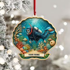 Maxcorners Diving Home Decor, Christmas Ornament, Personalized Ornament 8 2D Flat LM2111
